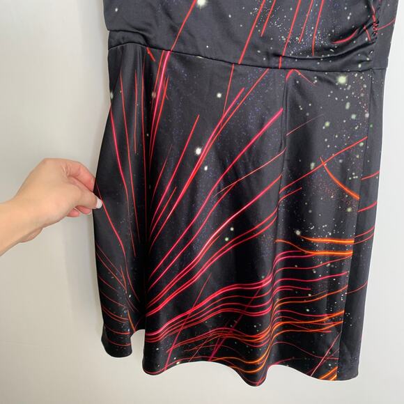 Retrofete Ariella Silk-blend Mini Dress In Black Fireworks Womens Medium - Picture 10 of 16